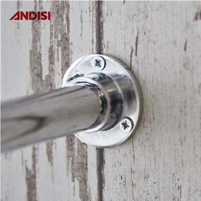 Furniture Hardware Wardrobe Pole Flanges for Clothes Rail End Bracket Closet Rod