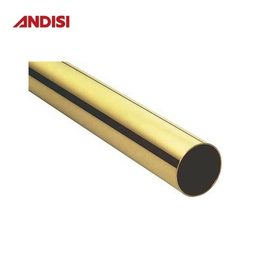 Custom Length Round Metal Clothes Hanging Rail for Wardrobe Golden White Black Chrome