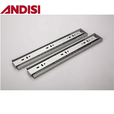 Furniture Cabinet Full Extension Telescopic Push to Open Drawer Rails Channel Ball Bearing Drawer Slides