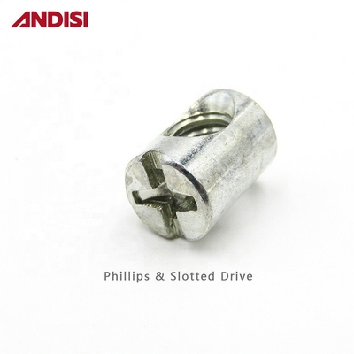 11-20mm Length M6 M8 Cross Head Phillips Drive Barrel Nut for Wood Joint Connecting