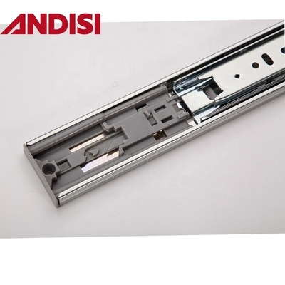 45mm Furniture Cabinet Drawer Rails Full Extension Push to Open Ball Bearing Drawer Slides
