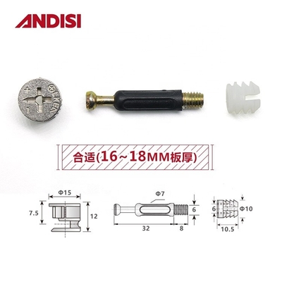 Furniture Connecting Cam Lock Screw Plastic Expanding Threaded Sleeve Nut M6 Insert Lock Nylon Nut