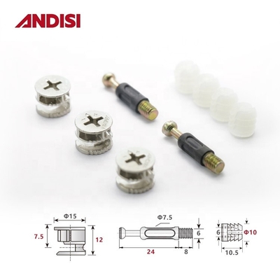 Combination Dowel Furniture Connector Cam Screw Plastic Transparent Expanding Threaded Sleeve Nut M6 Nylon Insert Lock Nut