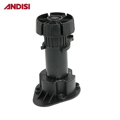 Adjustable Kitchen Cabinet Leveling Feet Black Finish 100-190MM Height PP ABS Material