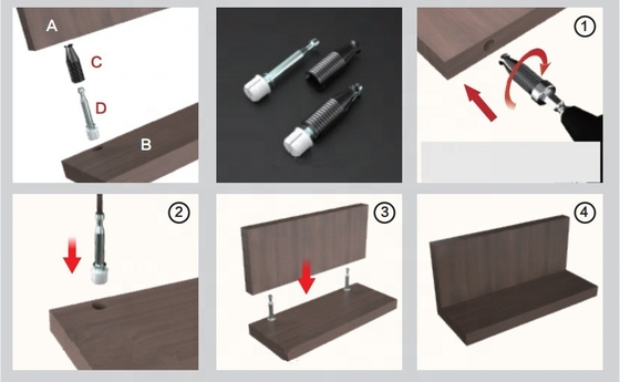 Other Furniture Hardware ANDISI Design Cabinet Connector for Board and Board Connection