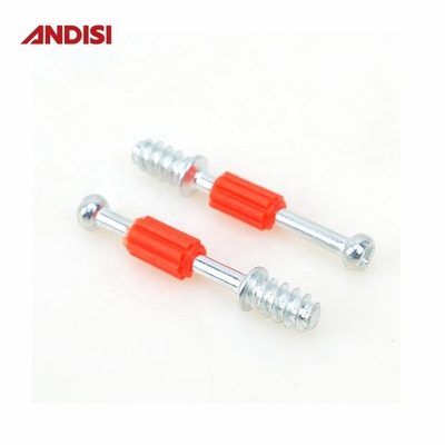 Mini Fix Furniture Connecting Bolt with Zinc Plated Red Finish and 11mm Length Part B