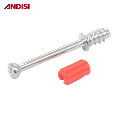 Mini Fix Furniture Connecting Bolt with Zinc Plated Red Finish and 11mm Length Part B