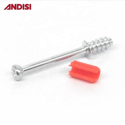 Mini Fix Furniture Connecting Bolt with Zinc Plated Red Finish and 11mm Length Part B