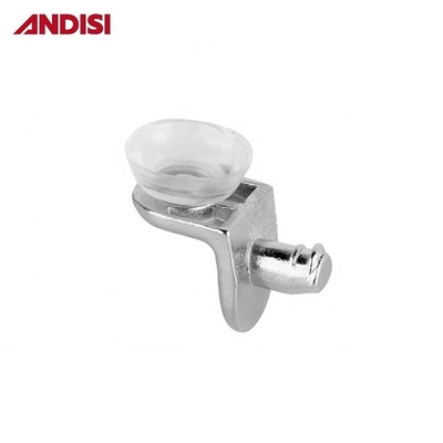 Dia 5mm Zinc Alloy PVC Glass Shelf Support Bracket for Wooden and Display Shelf Cabinet
