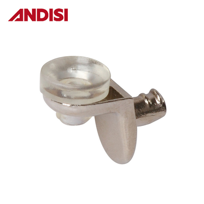 Dia 5mm Zinc Alloy PVC Glass Shelf Support Bracket for Wooden and Display Shelf Cabinet