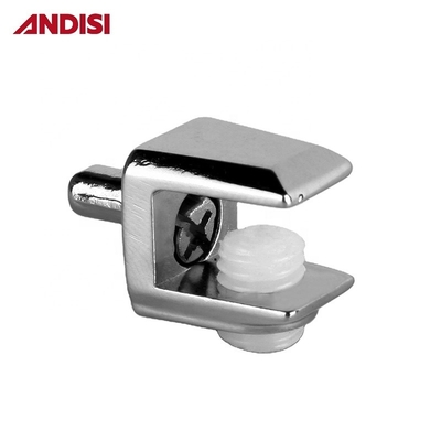 Adjustable Shelf Holder Mini Zinc Alloy Glass Clamp Shelf Support for Decorative Shelf