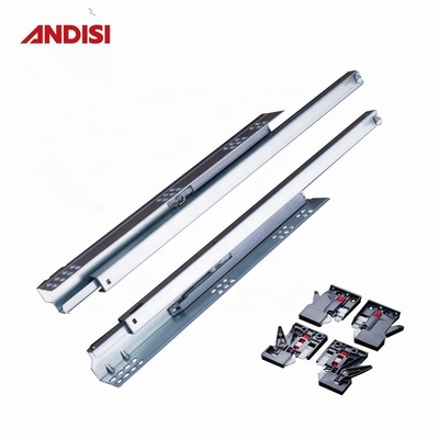 Kitchen Cabinet Drawer Slide Channel Single Extension Soft Close Two Way Push to Open