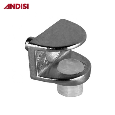 Zinc Alloy Cabinet Shelf Support Bracket Glass Clip Clamps with Chrome Plated Finish