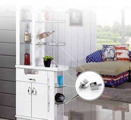 Zinc Alloy Cabinet Shelf Support Bracket Glass Clip Clamps with Chrome Plated Finish