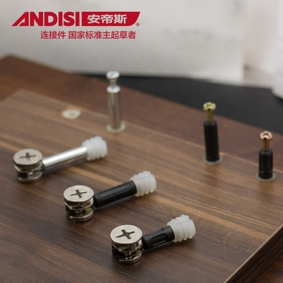 Modern Furniture Zinc Alloy Hidden Cam Door Lock for Cams Dowels Fitting Eccentric Cam