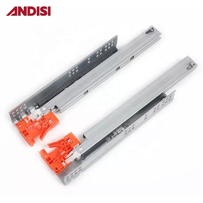 Cold Rolled Steel Furniture Cabinet Drawer Under Mount Full Extension Soft Close Undermount Drawer Slide 45mm