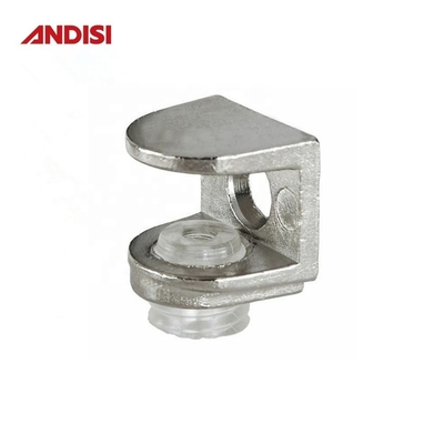 Adjustable Shelf Holder Mini Zinc Alloy Glass Clamp Shelf Support for Glass Shelf Bracket