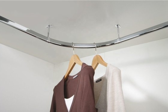 Zinc Alloy Oval Wardrobe Hanger Rod Centre Tube Holder with Height Adjustability