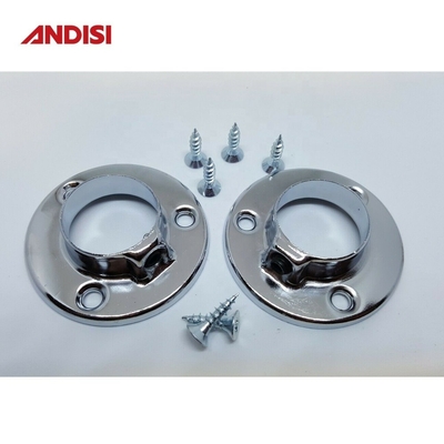 25mm Round Tube Support Closet Rod End Tube Flange Essential for Closet Organization
