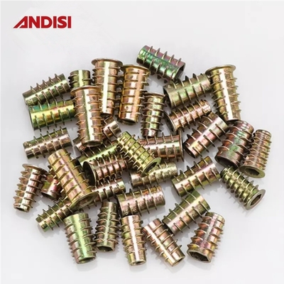Y Mail Packing Zinc Alloy Die Casting M6 M8 M10 Wood Hex Flange Furniture Insert Nut