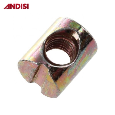 Furniture Connecting Fitting M6 M8 Slotted Metal Cross Dowel Embedded Barrel Nut for Mail Packing
