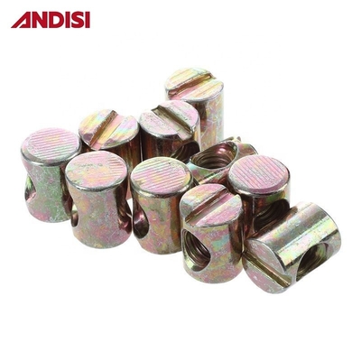Furniture Connecting Fitting M6 M8 Slotted Metal Cross Dowel Embedded Barrel Nut for Mail Packing