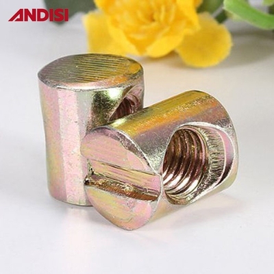 Furniture Connecting Fitting M6 M8 Slotted Metal Cross Dowel Embedded Barrel Nut for Mail Packing