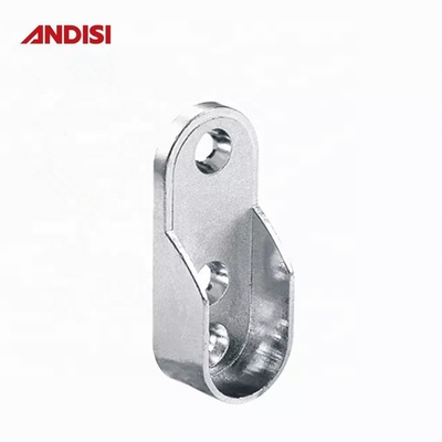 Zinc Alloy Oval Wardrobe Clothes Hanging Rail Holder Support Bracket Rail End Support