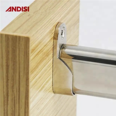 Zinc Alloy Oval Wardrobe Clothes Hanging Rail Holder Support Bracket Rail End Support