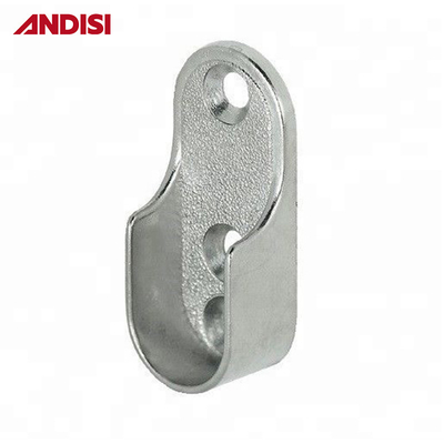 Zinc Alloy Oval Wardrobe Clothes Hanging Rail Holder Support Bracket Rail End Support