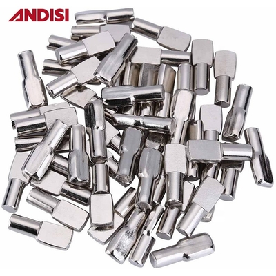 Nickel Plated Spoon Shape Metal Bracket 5mm Shelf Support Pegs for Furniture Cabinet