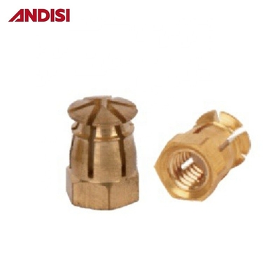 Furniture Mini Fix M6 Threaded Wood Brass Insert Nut with 12mm Length and Thread Type
