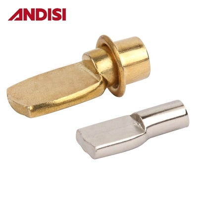 Nickel Plated Spoon Shape Metal Bracket 5mm Shelf Support Pegs for Furniture Cabinet