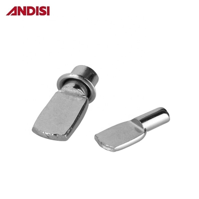 Nickel Plated Spoon Shape Metal Bracket 5mm Shelf Support Pegs for Furniture Cabinet