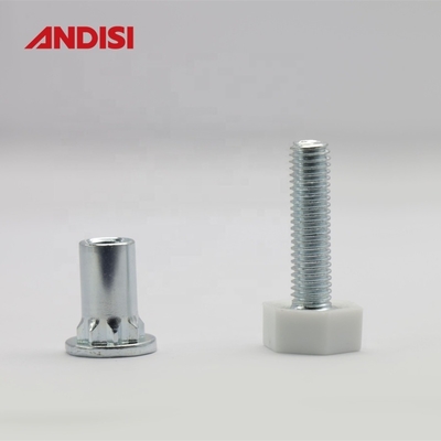 Anti-Scratch Adjustable Furniture Glide Leg with Zinc Plated Steel and 8mm Diameter