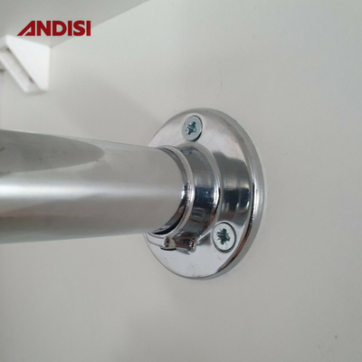 Zinc Alloy Chrome Plated Wardrobe Round Tube Support Bracket Holder Flange 25mm Diameter