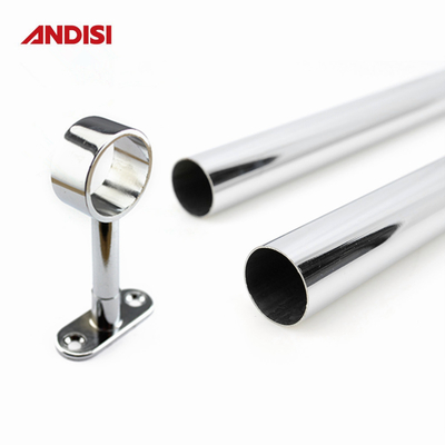 Availiable Zinc Alloy Round Wardrobe Rail Tube Support for Closet Rod Centre Brackets