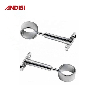 Availiable Zinc Alloy Round Wardrobe Rail Tube Support for Closet Rod Centre Brackets