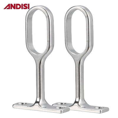 Nickel Plated Oval Wardrobe Clothes Hanging Rail Support Bracket for Closet Pipe