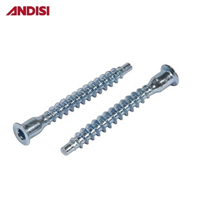 Steel Furniture Connecting Pozi Flat Head Confirmat Screw with Hexagon Socket Head and Hole Zinc Plated