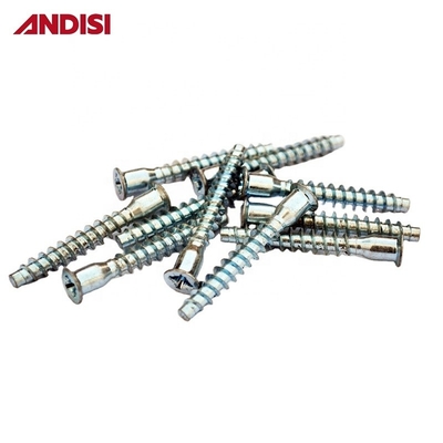 Steel Furniture Connecting Pozi Flat Head Confirmat Screw with Hexagon Socket Head and Hole Zinc Plated