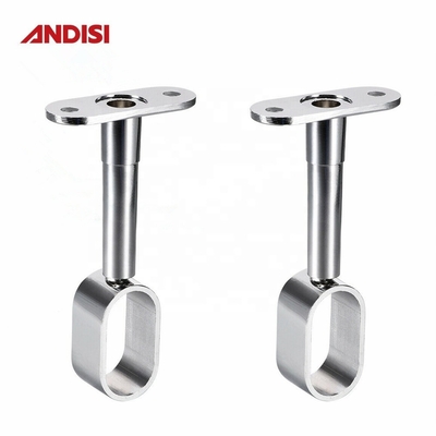 Adjustable Height Zinc Alloy Closet Rod Bracket for Center Oval Wardrobe Tube Support