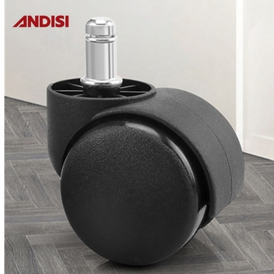 Furniture Caster Diameter 50mm Black PA Nylon Swivel Office Chair Cabinet Chair Wheel