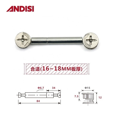 Mini Fix Cam Double End Bolt Threaded Screw Modern Design for Other Furniture Hardware