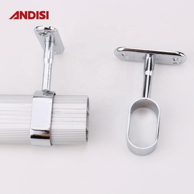 Nickel Plated Wardrobe Tube Holder Support for Modern Design Style Closet Rod Bracket