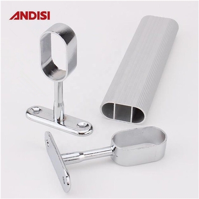 Nickel Plated Wardrobe Tube Holder Support for Modern Design Style Closet Rod Bracket