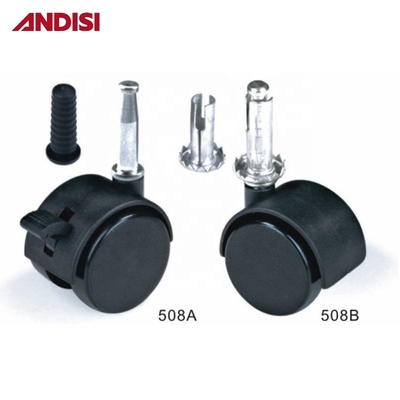 Plastic Zinc Plated Steel Mounting Hooded Socket Furniture Office Chair Wheel Castor with Brake