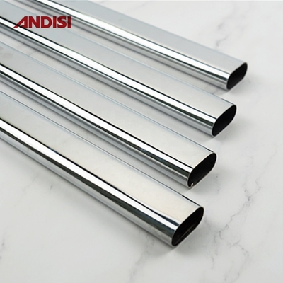 0.5/0.6/0.7/0.8/0.9/1.0/1.2mm Oval Metal Wardrobe Tube for Polished Chrome Closet Rod