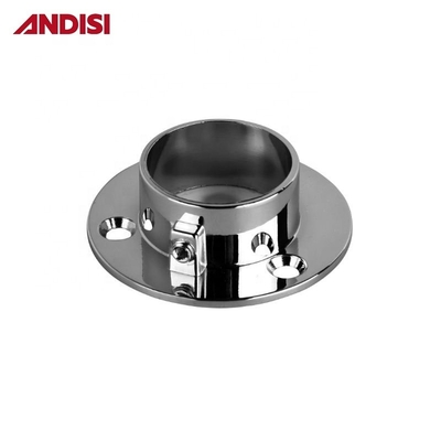 Furniture Hardware Wardrobe Pole Flanges for Clothes Rail End Bracket Closet Rod