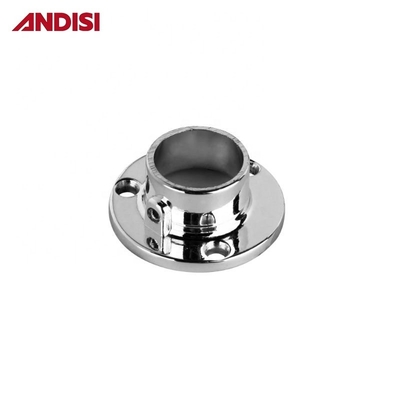 Furniture Hardware Wardrobe Pole Flanges for Clothes Rail End Bracket Closet Rod